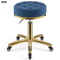 Beauty stool barbershop chair rotating lifting round stool hairdresser big work stool pulley stainless steel hair cutting stool