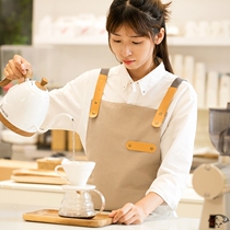 Barista apron womens fashion home kitchen waterproof cotton vest type housework baking shop Chinese restaurant work clothes