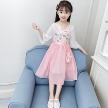 Childrens Hanfu Girls  dresses Childrens skirts Big virgin clothes Chinese style childrens clothing spring and summer dresses 12 years old
