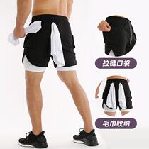 A361 track and field shorts tight marathon running body test training five-point pants double fitness sports shorts