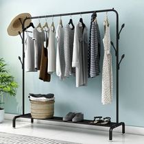 Indoor simple laundry rack floor bedroom cool sunning clothes rack Single-pole style plus coarse hanging hanger balcony cloakclothes rack