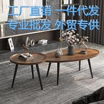 Factory Wholesale Modern Minima Living-room Tea Table Round Extremely Simple Sofa Edge A Few Casual Floating Windows Small Tea Table Combinations