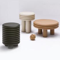 Gorman modern minimalist designer Toy Bricks tea table wooded sofa edge a few corners a few round small tea table short stool