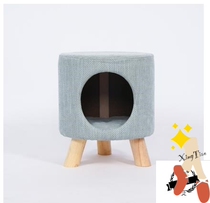 New Net red cat nest stool nest felt cat nest four seasons universal solid wood stool fabric furniture Cat House Villa