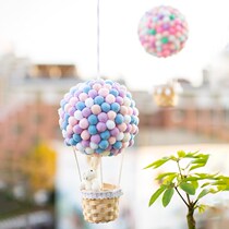 Dream girl heart hot air balloon DIY handmade material bag Macaron girls room decoration creative dormitory hanging decoration