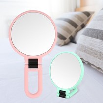 Double-sided 15x magnifying glass makeup mirror Princess mirror Folding portable mirror Hand-held handle mirror portable cute
