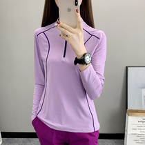 2023 new spring and autumn models quick dry long sleeves women lining elastic anti-wrinkle breathable T-shirt ice sensation speed dry clothes sports outdoor