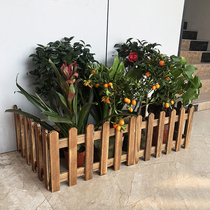 Christmas tree fence garden outdoor carbonized anticorrosive wood fence balcony decorative railing indoor small fence guardrail