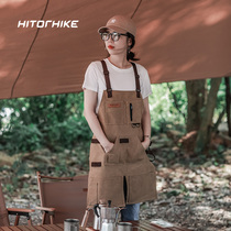 HTK outdoor multifunctional camping storage apron picnic Kitchen barbecue work clothes wear-resistant thick canvas waist