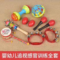 Baby small sand hammer red ball hand bell newborn baby hand grip chasing visual training red toy small rattle