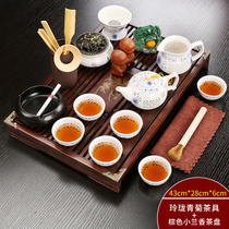 Retro style ceramic kung fu tea set home living room set tea cup office drawer style small wooden tea tray