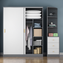 Simple wardrobe household bedroom solid wood small apartment simple children's wardrobe modern rental housing storage cabinet