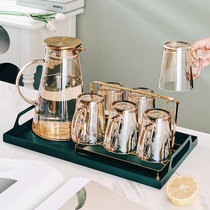 Light luxury wind cup water set household living room modern glass drinking water cup cold water cup cup tea cup kettle hospitality