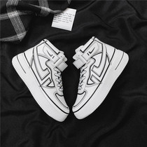Pull back mens shoes 2021 summer new high-top shoes aj joint air force one wild couple shoes mens tide shoes