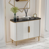 Art foyer Entrance cabinet Corridor Light luxury wind shoe cabinet Marble design storage cabinet Metal dining side cabinet Household