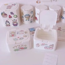 ins wind makeup cotton leather gluten containing box mini hair clip head rope large intestine hair ring button cylinder small box deity
