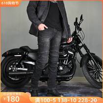 VOLERO motorcycle jeans mens retro motorcycle riding pants winter plus velvet waterproof warm racing anti-fall pants