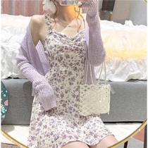 Suspenders floral dress Women summer clothes 2021 New sweet and spicy wind skirt ins Super fairy student little A- line dress