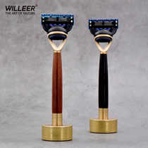 WILLEER Solid Wood Pure Copper German Geely Five Layer Blades Manual Shaver Old Shave Knife Repair Knife Repair