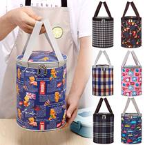 Round lunch box handbag Insulated Bag Aluminum Foil Thickened Rice Bag lunch bag Handheld with Lunch Box Waterproof