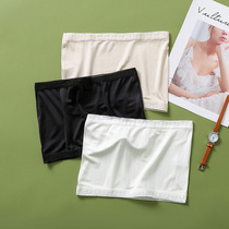 100% mulberry silk chest underwear strapless non-slip inner anti-slip small vest glossy female summer chest