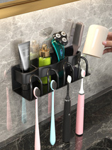 Toothbrush shelving shelf light lavish washroom free of punch mouthwash cup dental cup wall-mounted containing box electric toothbrush holder
