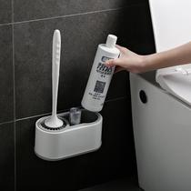 Toilet brush holder wall mounted 2021 New style silicone household no dead angle non-perforated wall mounted toilet brush