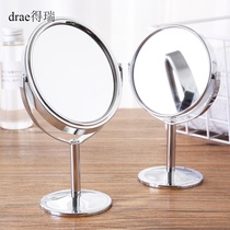 European double-sided magnifying desktop rotating beauty small mirror Portable makeup mirror Small HD dressing mirror