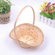 Rattan flower basket dance props portable basket size square dance flower basket bamboo dance big basket fruit basket