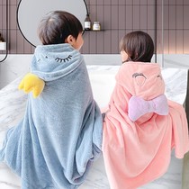 Children's bath towel cloak boys and girls baby cap can be worn more than cotton padded baby bathrobe winter 2022