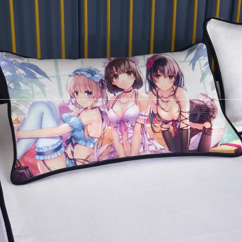 To map custom animation pillow cover summer single otaku two yuan mat pair of pillow core cover beauty pillow skin