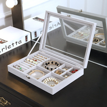 Jewelry Earring Storage Box Flannel Exquisite Simple Earring Box Jewelry Box Small Ring Necklace Display Stand