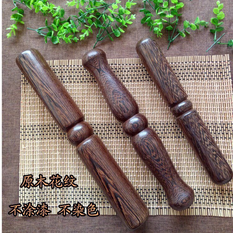 Durable old man solid wood chicken wing wood Tai chi stick hand-held health stick Tai Chi ruler Gong Gong health stick strong household