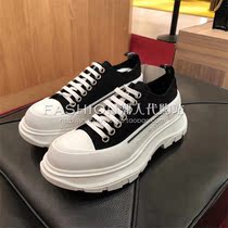 McQueen canvas shoes womens shoes thick-soled small white shoes lace up mens and womens sports casual shoes father shoes board shoes