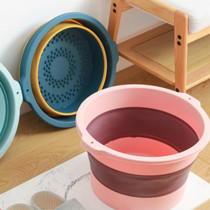 Foldable foot bath bucket Household dormitory foot wash basin Plastic portable simple shrink foot bath bucket over calf deep bag