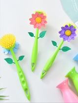 Kitchen long handle cleaning brush Household decontamination washing pot brush dishwashing brush Hanging sink stove cleaning brush