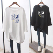 Pregnant women autumn coat fashion cotton pregnant women T-shirt long Korean loose long sleeve age base shirt tide