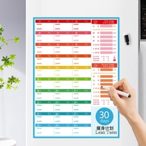 Weight loss self-discipline artifact weight loss record book calendar punch card weight record book slimming wall sticker exercise fitness plan