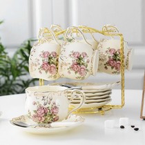 Elegant English afternoon tea Ceramic cup Stacking cup set Water Cup European tea set Household coffee cup