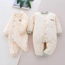 Baby warm cotton clothes autumn and winter out of jumpsuit male baby thick cotton clothes female newborn ha winter