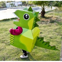 Cardboard carton dinosaur toy wearable kindergarten diy model children hand-made carton paper shell airplane 3