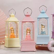Gift birthday music box eight-tone princess girl children crystal ball small snow girl pendulum lamp to send girl heart