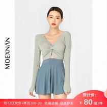 One-piece swimsuit female 2021 new long sleeve conservative thin belly covering belly small chest students sexy skirt style swimwear hot spring