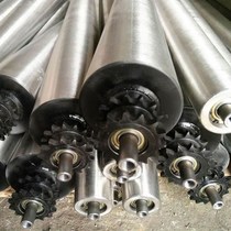 Single and double sprocket gear tapered roller Assembly line conveying drive power roller Galvanized chrome coated conveyor shaft 
