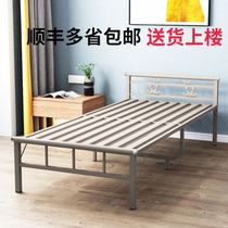  Steel wire bed foldable senior lunch break single ward inpatient escort bed Iron bed thickened and reinforced children and girls