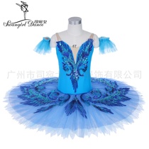 Bluebird tutus dress adult dance gauze dress professional ballet competition show sequins puff dress window