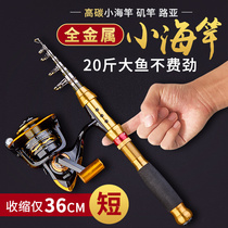 Pen fishing rod mini positioning hand pole set full set of small fishing rod white bar Rod new short section hand pole portable