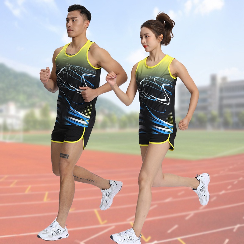 Track and field suit suit Mens and womens childrens clothing Track and field training suit Student physical examination sports running suit Competition custom back 