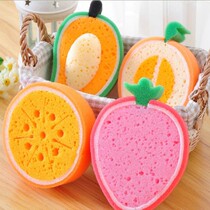 Kitchen cleaning dishcloth Decontamination sponge wipe cartoon fruit thickened scrub pan dishwashing sponge magic wipe