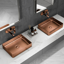 Steel pasture square American rose gold stainless steel basin wash basin home toilet basin wash basin